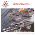 Bimetallic twin extruder screw barrel with high wear-resistance and anti-corrosion for recycled plastic